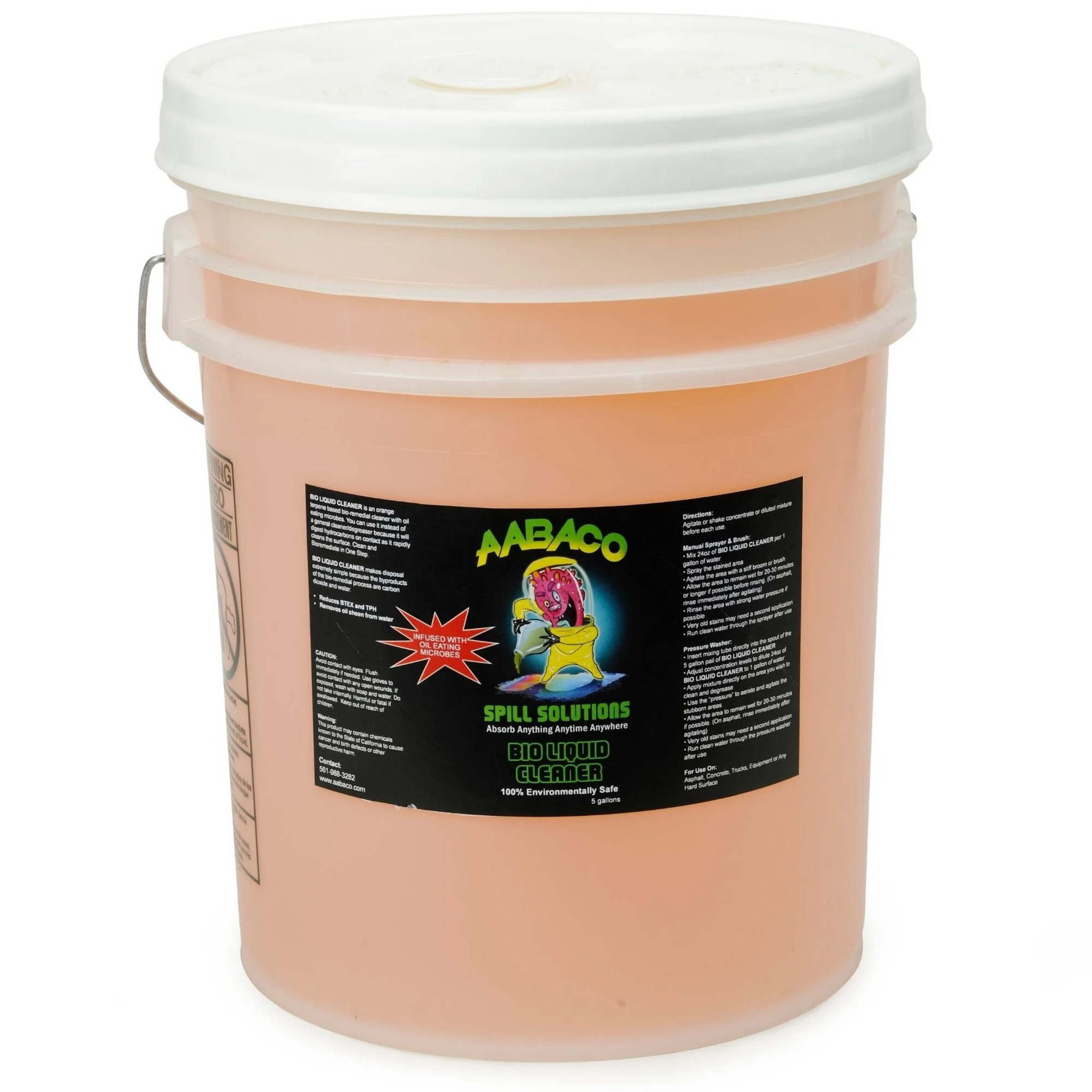 AABACO Biodegradable Liquid Cleaner & Degreaser Infused with Oil Eating Microbes, 5-gallon